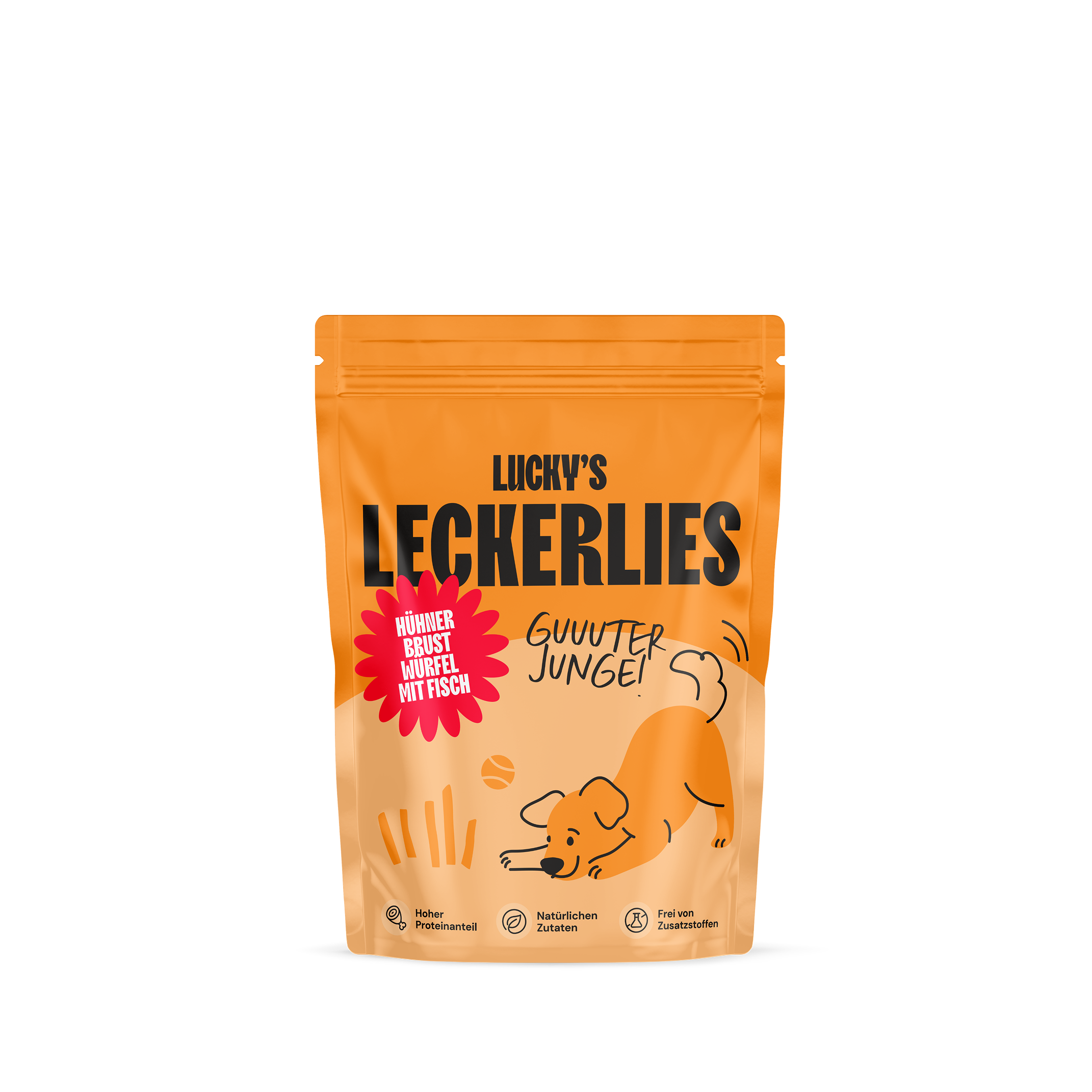 Hühnerbrust Würfel mit Fisch